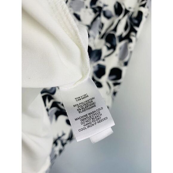 CURRENT Season Ralph Lauren Floral Dress Side Ruched Navy Grey Size 10 - Picture 8 of 8